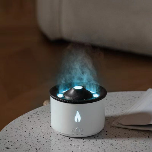 Ultrasonic Essential Oil Humidifier: Creative Volcano Aromatherapy Jellyfish Flame Diffuser