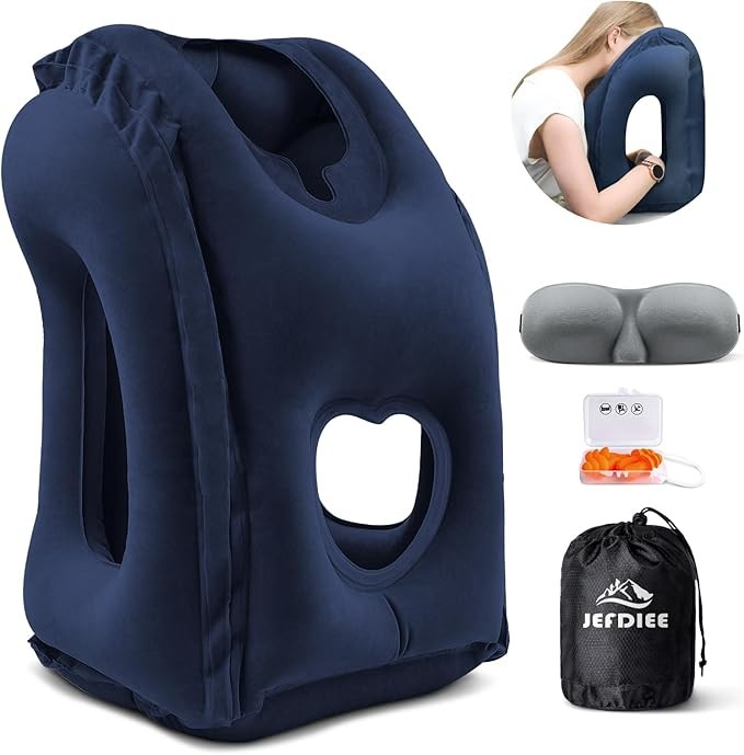 Inflatable Travel Pillow, Airplane Neck Pillow Comfortabl