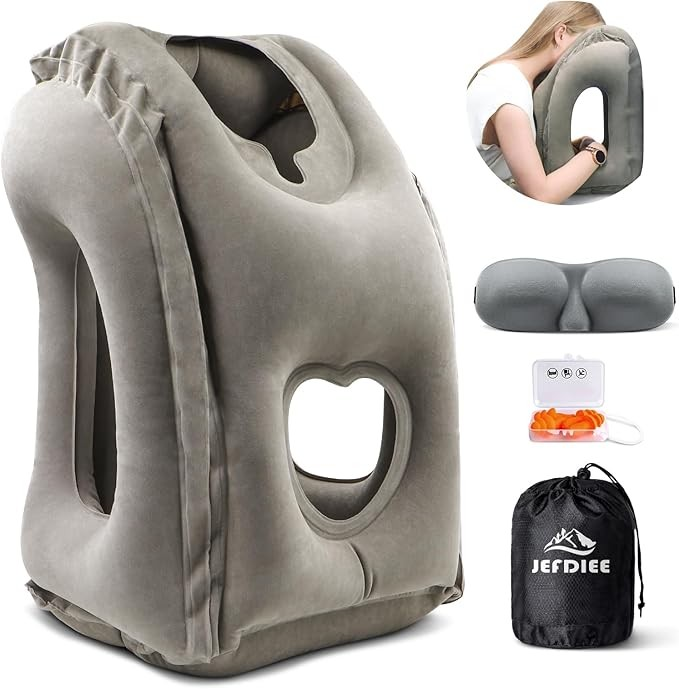 Inflatable Travel Pillow, Airplane Neck Pillow Comfortabl